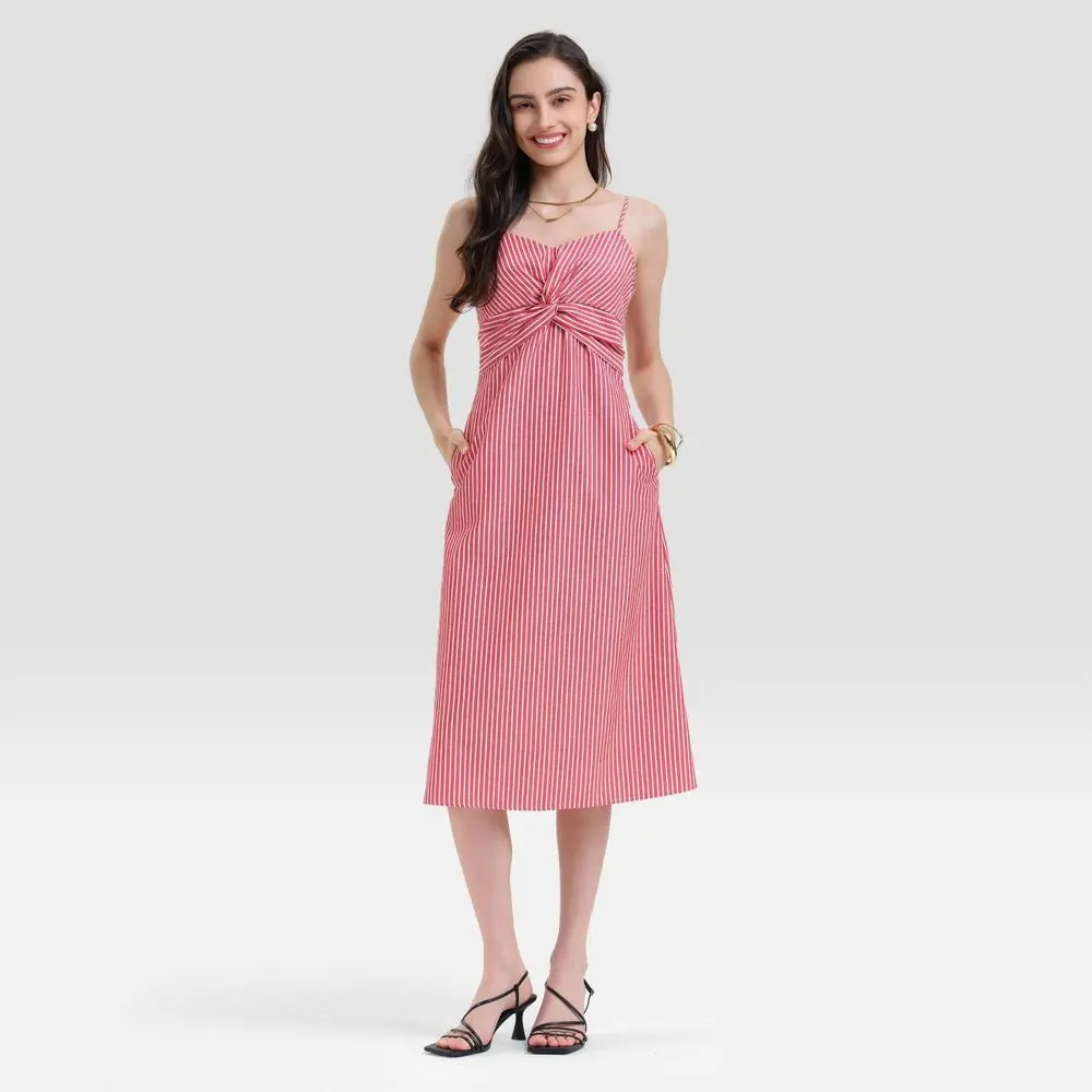 Women's Twist-Front Midi Cami Dress - A New Day