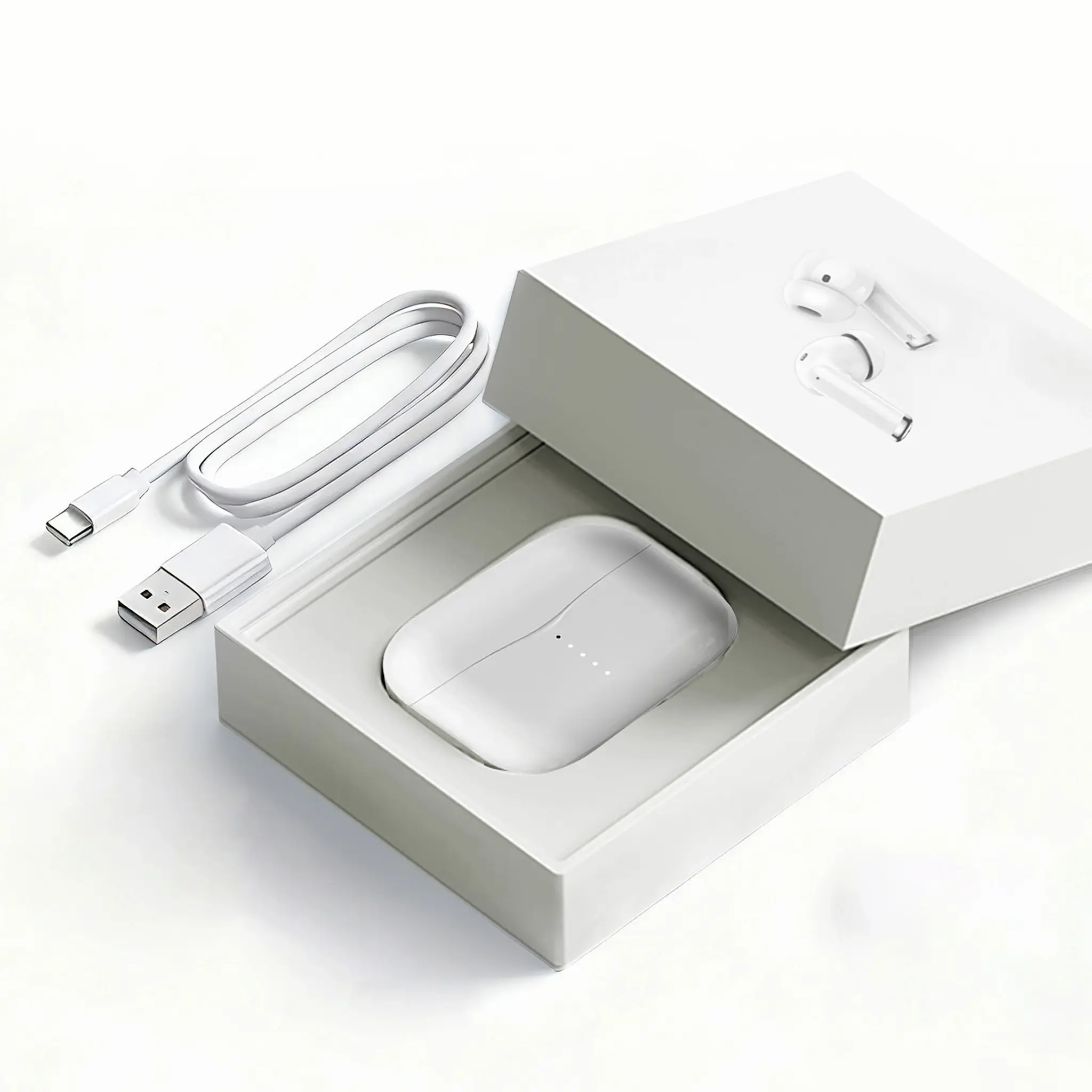 Bluetooth 5.3 Charging Case iOS/Android Compatible with Ear Headphones Docking Station Digital Signal Antenna Aux Cable Wireless Earbuds