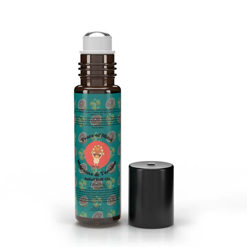 Peace of Mind Herbal Roll-On for Headaches, Migraines & Tension Relief - 10ml Single Item - Non-Greasy Relief Formula with Essential Oils - Wellness, Therapy, Therapeutic, Healthy, Healthcare, Aromatherapy, Solution, Fitness, Treatment