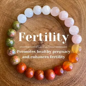 Fertility Bracelet Promotes Healthy Preanacy And Enhances Fertility Healing Natural Crystal Stone Gemstone Gorgeous Energy Jewelry Souvenir Valentine Anniversary Love Girlfriend Boyfriend Christmas Halloween Birthday Gift New Year
