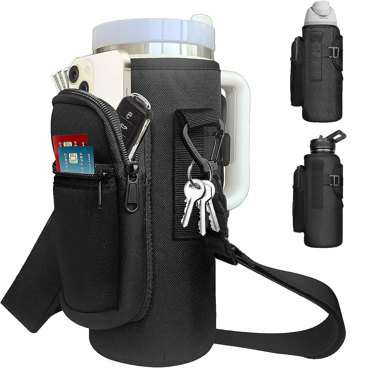 Sports Water Bottle Carrier Bag,30oz/40oz Bottle Pouch Holder 