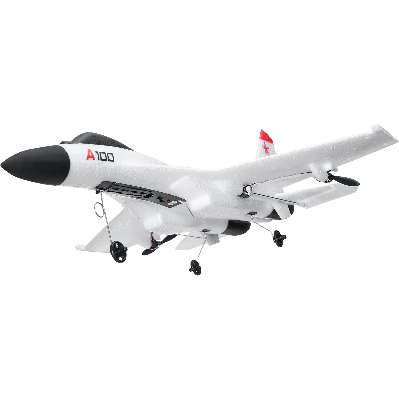 【SummerFinds】VEVOR Unisex Remote Operated Hobby RC Plane, 2.4GHz 4-Channel Fighter Model with EPP Material, 6-Axis Gyro Stabilizer, 1-Key Skill, 2x300mAh Batteries, Propellers, Ready-to-Fly RC Aviation Glider Toy for Beginners