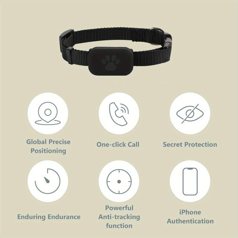 GPS Tracker for Cars & Pets - Mini Clear Design, Weatherproof Case, Works with Apple Find My (iOS Only),  IP67 Waterproof, Global Coverage Location Tracker reminder dog fence wireless Gps Tracking Detector Durable dog accessories reflective harness
