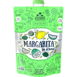 Lt. Blender's Margarita in a Bag Cocktail Mocktail Non-Alcoholic Slushie Mix - Real Fruit Non-GMO Dairy Gluten-Free Mix for 16 4oz Servings (Pack of 1)