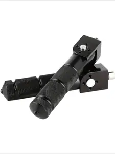 Two 90° foldable motorcycle footrests - suitable for Honda/Suzuki/Ducati, general-purpose cruise and off-road motorcycles, CNC aluminum rear seat footrests, textured grip surface, precisely machined, Motor Parts Accessories