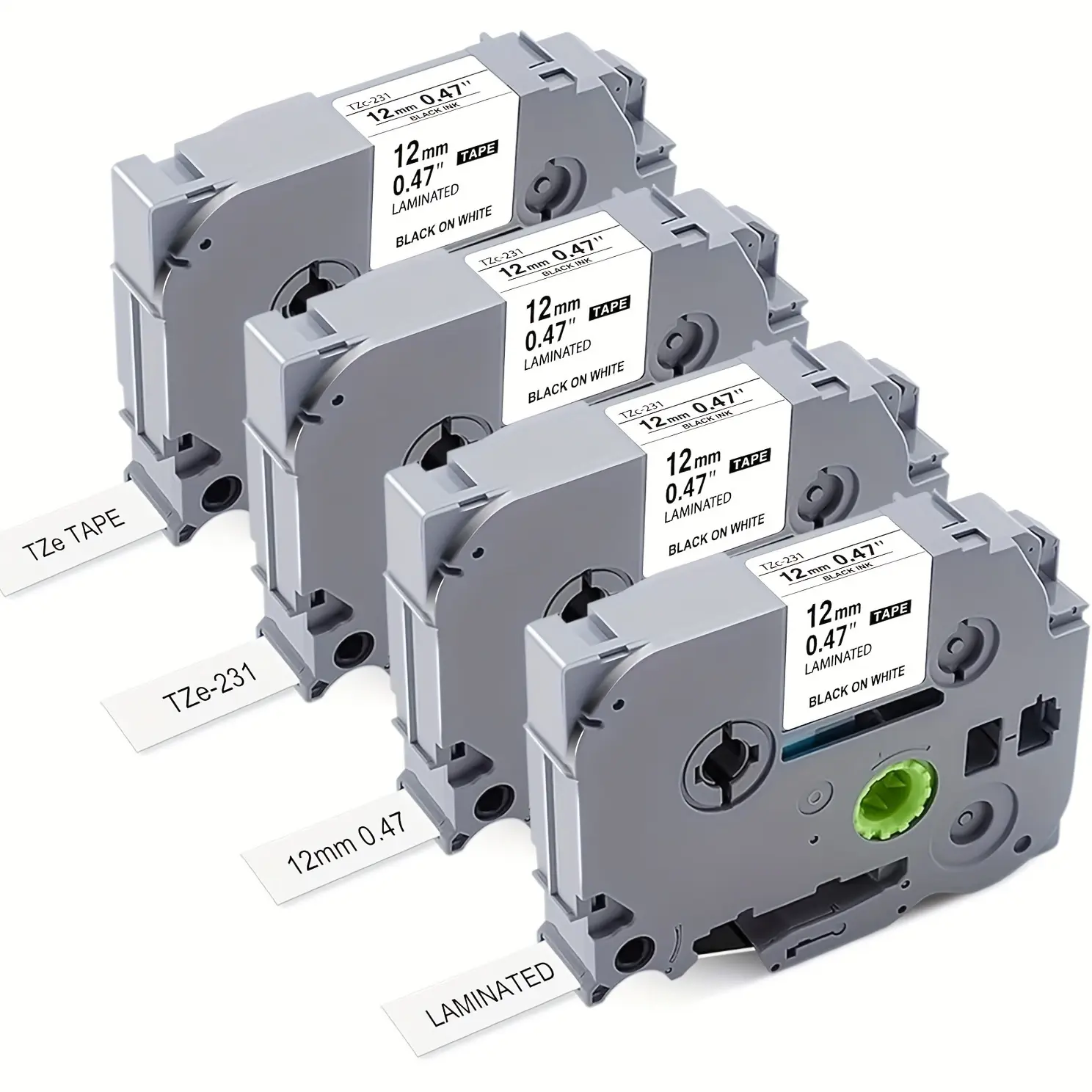 TZE-231 Compatible Label Tape Replacement for Brother TZe-231 TZ-231 Laminated P Touch Label Maker Tape, Black on White, for PT-D200 PT-D210 PTH100 PT-D400, 0.47" x 26.2'(12mm x 8m) Smooth Throttle