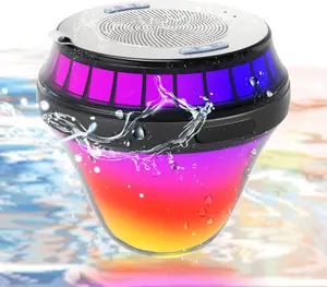 Floating Speaker for Pool, lPX7 Waterproof Floating Hot TubSpeaker with Colorful Lights, 15w Stereo Loud Sound, Tws,Portable, Wireless Party Gifts for Shower, Spa, Beach,bluetooth speaker Audio