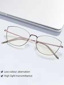 Mira Women's Cat Eye Blue Light Blocking Glasses, Metal Full Rim Frame, Uv400 Protection, Interchangeable Prescription Lenses, Daily Wear Accessory 66014
