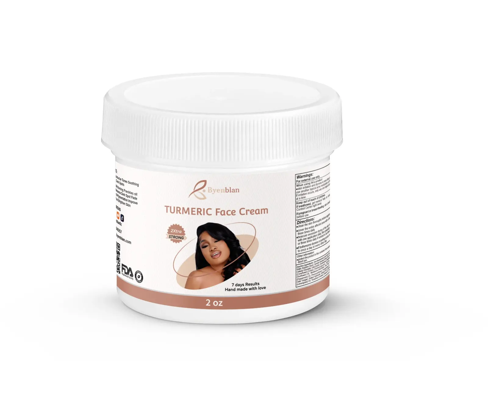 Byenblan Bulk 50 Pieces Fanm Andeyò Tumeric Face Cream - Natural Skincare for Radiant Skin, Moisturizing and Nourishing Formula, Ideal for Daily Use 2oz