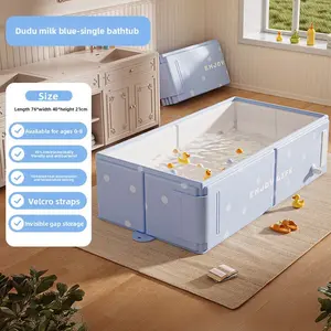 Baby Bathtub, 30x16 Inch Foldable Portable Travel Bath Tub, Thickened Five-Layer Design, Suitable for Newborn Infants 0-5 Years Old, Easy to Use