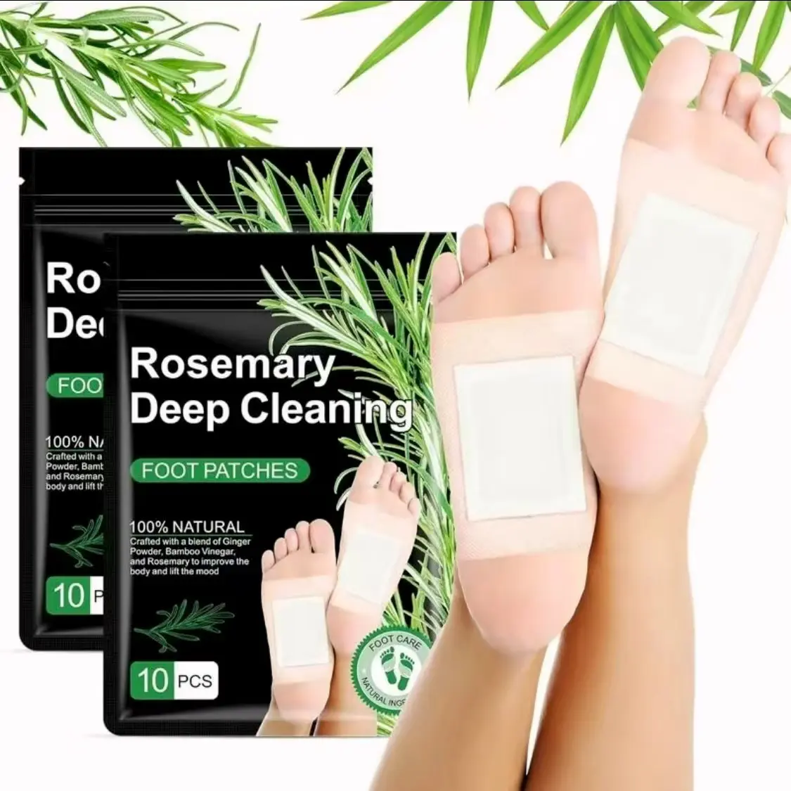 40PCS Natural Herbal Foot Detox Patches -GingerBamboo Deep Cleansing Pads for Stress Relief,Toxin Removal, Better Sleep