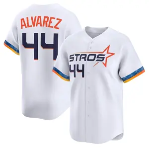 Mens Alvarez White 2025 City Connect Baseball Jersey, Mens Alvarez White Baseball Jersey 2025 Edition