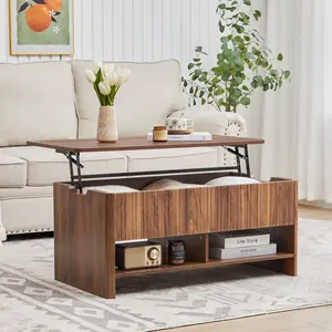 Giratree Lift-Top Coffee Table with Hidden Compartment, Modern Wood Storage Center Table with Lower Shelf for Living Room, Office & Small Spaces
