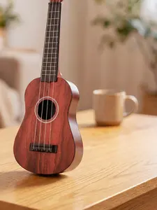 Kids Toy Classical Ukulele Guitar Musical Instrument Redwood Color ABS Plastic ABS Plastic Material Four Carbon Nylon Strings Interactive Ukulele Toy for Kids Perfect Gift Ideal baby  guitar
