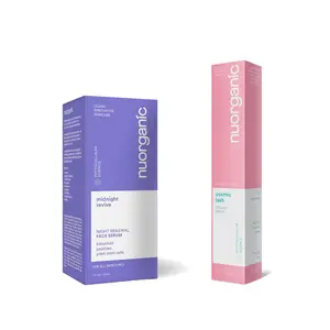 nuorganic Eyelash Growth Serum & Bakuchiol Serum Package - Lash Growth with no Prostaglandins and Bakuchiol Face Serum for Anti-Aging Wrinkles Comfort Skin Care