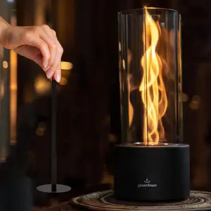 Modern Tabletop Fire Pit – Smokeless Portable Indoor Fireplace for Home Decor & Dining Ambiance