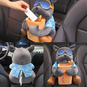 2 in 1 Plush Cartoon Car Tissue Box Hugger