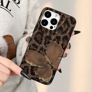 Liquid Large Hole Leopard Butterfly Pattern Shockproof Phone Case Cover for iPhone 15 15 Plus 15 Pro 15 Pro Max 11-16 Promax Gift