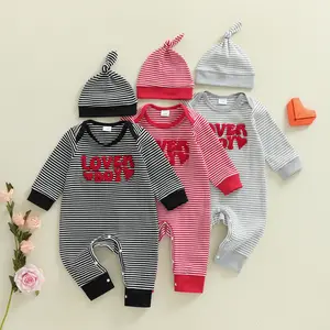Canrulo My First Valentines Day Outfit Baby Boy Romper Lover Boy Ribbed Onesie 1st Valentines Day Preemie Coming Home Clothes