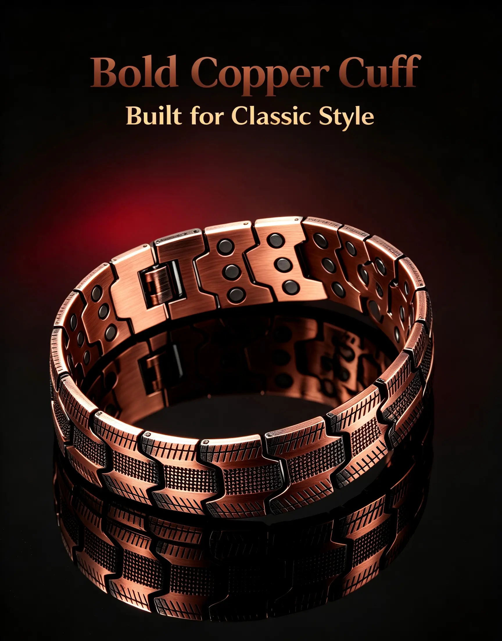 Bold Copper Cuff Bracelet - Classic Style, Elegant Jewelry for Women, Manstyle Bracelets & Bangles