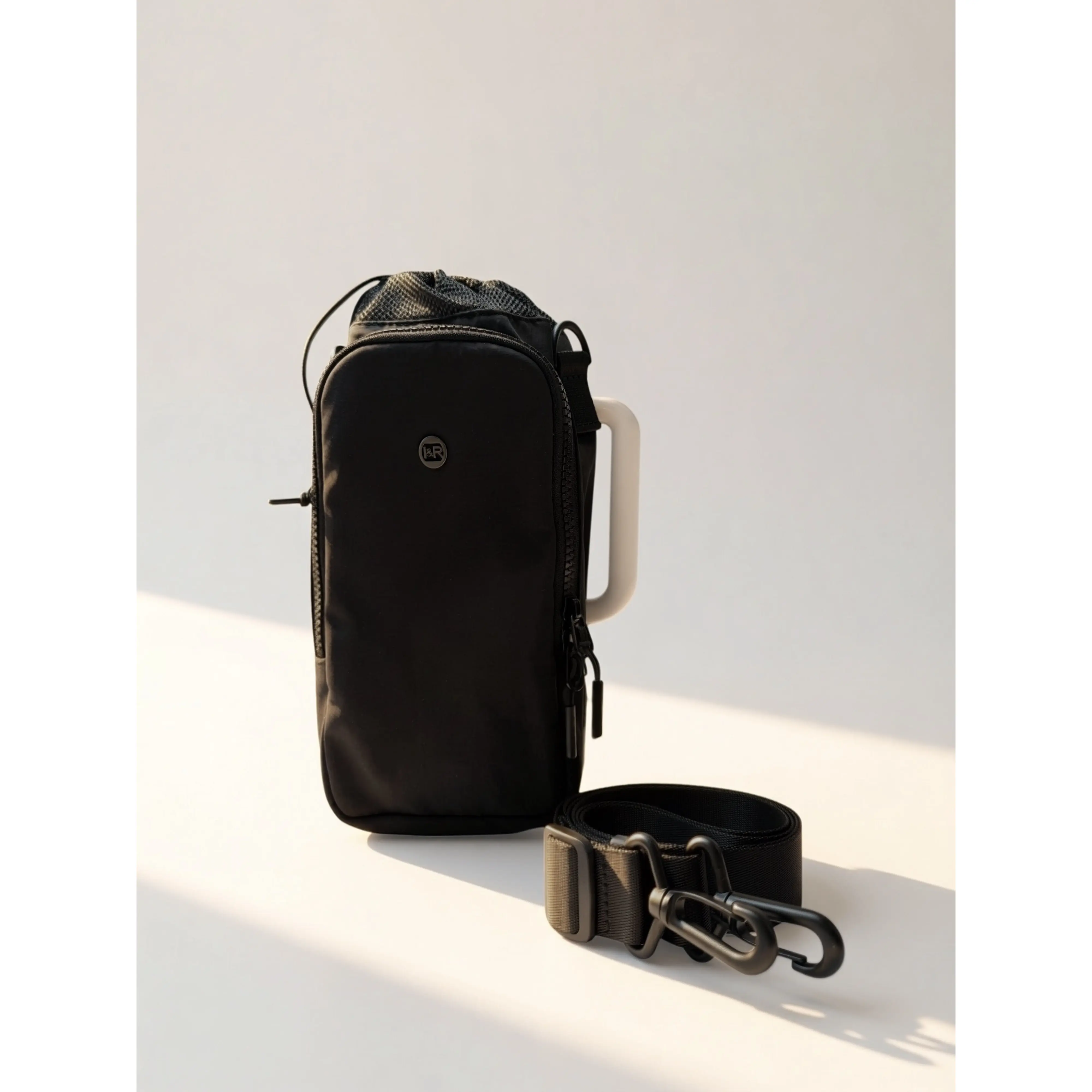 The Iris Sip Bag (#2027) Insulated Tumbler Cup Holder with Adjustable Straps By Iris & Rainbow Bottle Customized