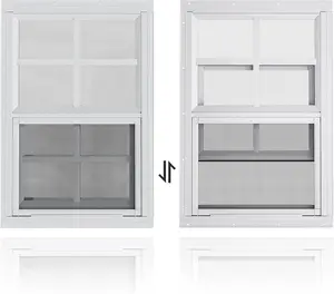 2 Pack Shed Windows 14" W x 21" H Flush Mount, White Household Windows for Playhouses, Barns, Chicken Coop