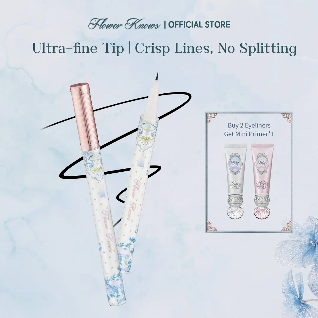 Flower Knows Butterfly Cloud Collar Collection Liquid Eyeliner, Ultra-fine Tip Liquid Eyeliner, Precise Definition, Waterproof, Quick Drying, Smudge Proof, Smooth, Multicolor, All Day Eyeliner Makeup, Summer Makeup Gift, Makeup Beauty Cosmetics, #tiktoksh