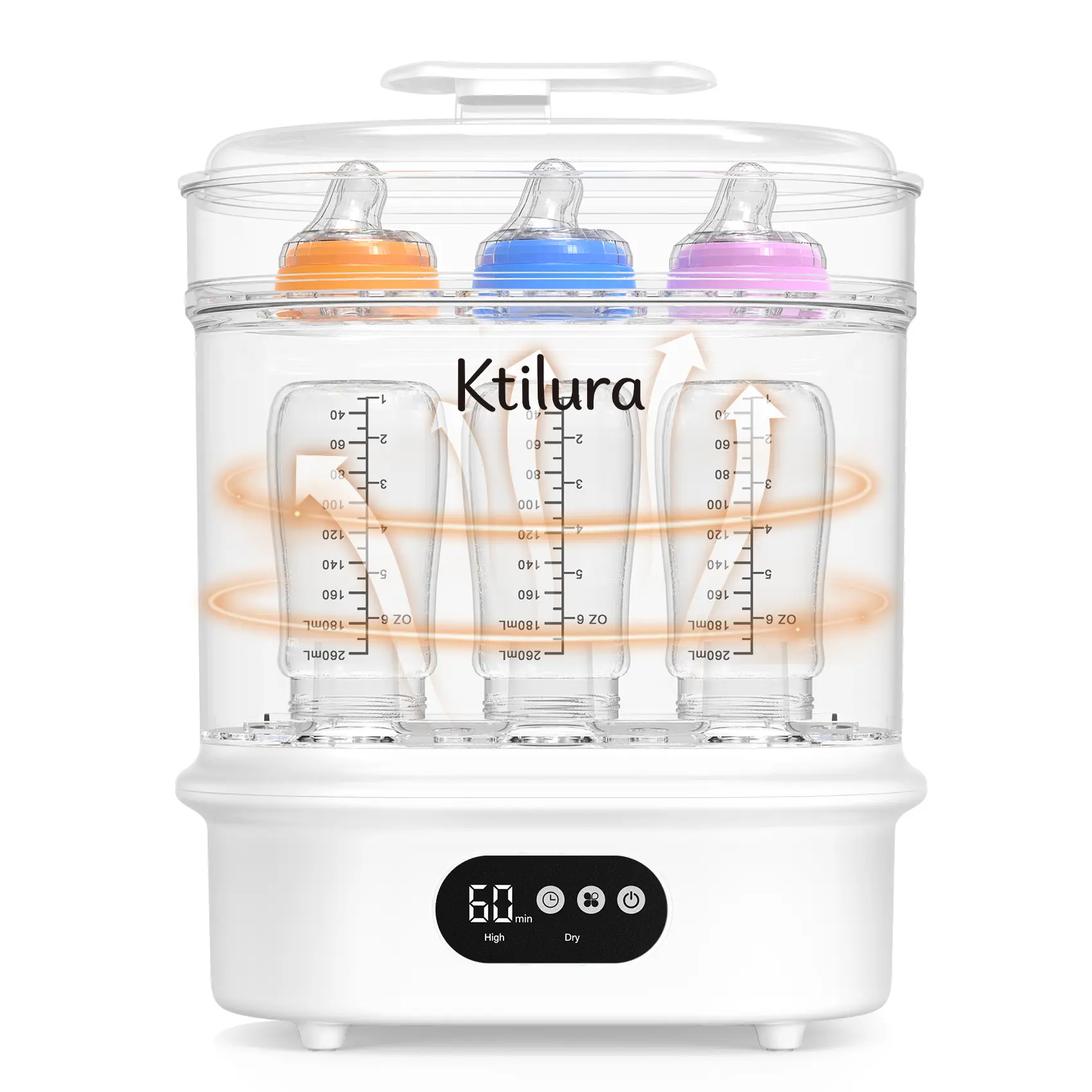 4-in-1 Fast Electric Baby Bottle Sanitizer and Dryer, BPA-Free Food-Grade Material, Fits 6 Bottles/Pacifiers/Teethers, 1-Touch Operation for New Parents