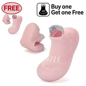Baby Sock Shoes [Buy one Get one free] Non Slip Girls Boys First Walking Shoes Soft Rubber Sole Toddler Slipper Breathable Slip On Sneakers