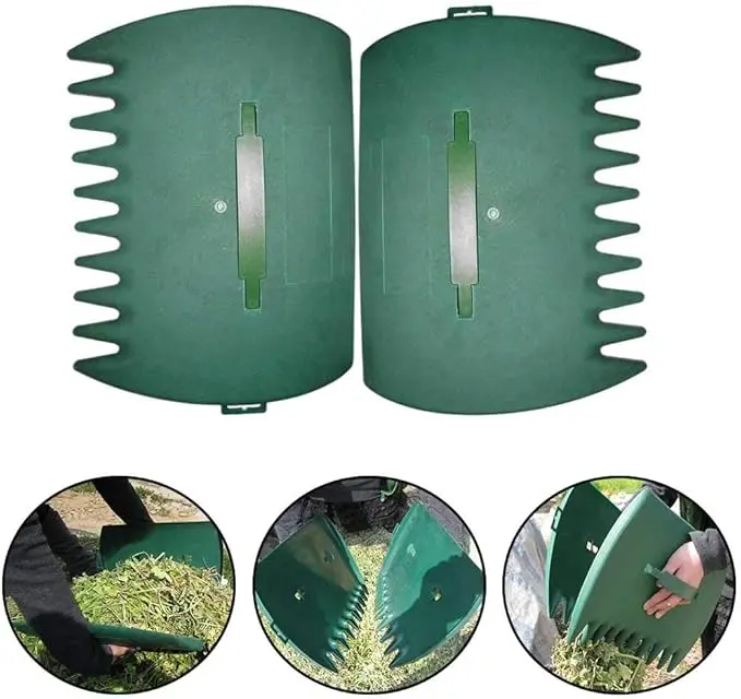 Leaf collector, 2-piece handheld hazelnut-shaped leaf rake, quickly remove fallen leaves from the lawn, collect fallen leaves in the garden and courtyard, hand-pulled leaf rake, used for collecting leaves, grass clippings and garbage