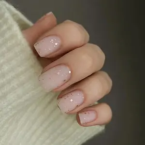 Glitter Fake Nails, 24pcs Press on Nails Kit & 1 Sheet Tape & 1 Count Nail File for Women & Girls DIY Nail Art, Nail Art Kits, Manicure Accessories, Nail Kit Set