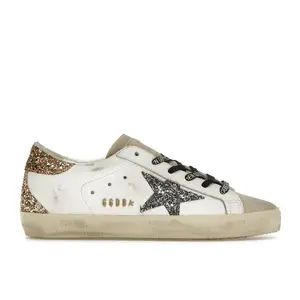 Golden Goose Women's Super-Star White Silver Gold Glitter, from StockX