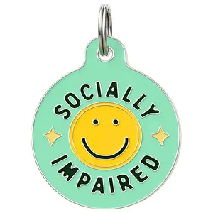 Socially Impaired - Pet ID Tag - Personalized Engraved Dog Tag