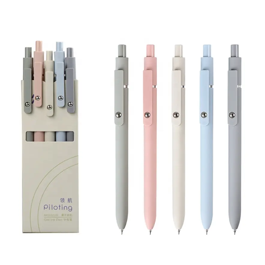 Pilot Simple Morandi Gel Pen - Black Ink, 0.42mm Tip, Soft-Touch Plastic Body, 15cm Length, Minimalist Design, Classic Morandi Tones