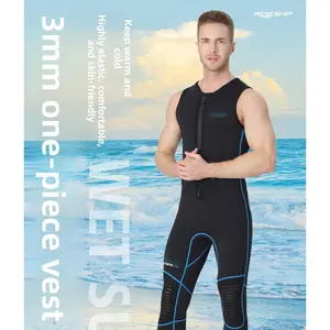 2026 bathing suits for the summer New Release Men’s 3mm Thick One-Piece Vest Wetsuit Front Zipper Cold-Proof Warm Suit for Spearfishing, Swimming & Surfing tankini