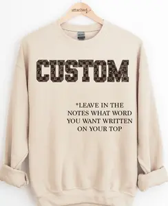 CUSTOM Leopard Checkered Word Graphic Top