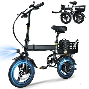 14''Mini E-Bike|500W Motor ebike|Folding ebike|20mph top speed,36v 12ah battery|30+miles range|adjustable handlebar&seat|3 riding mode