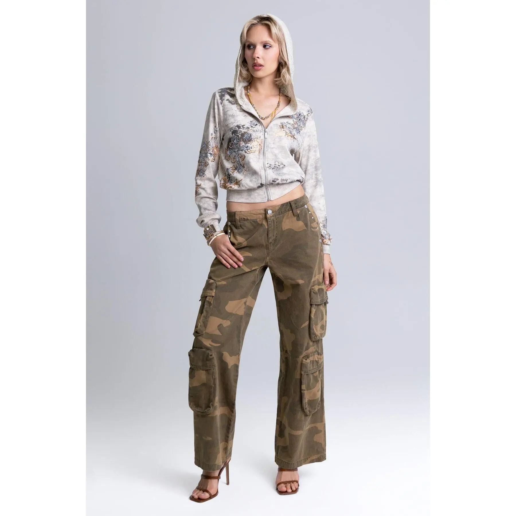 Vesper Studded Camo Cargos