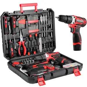 TLGREEN Tool Kit with Drill - 12V Cordless Power Drill  Home Tool Set - Portable Basic Hand Tool Kits, Household Toolbox for Garden Office House Repair,Father'sDayGift