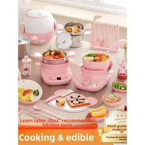 Children's Mini Kitchen Real Cooking Full Set Realistic Edible Cooking Utensils Toy Girl Birthday Gift