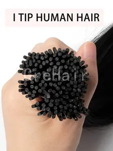 50pcs I Tip Human Hair Extensions, Real Human Hair, Micro Loop Technology, Can Be Permned and Styled, Raw Human Hair, Microloop Human Hair