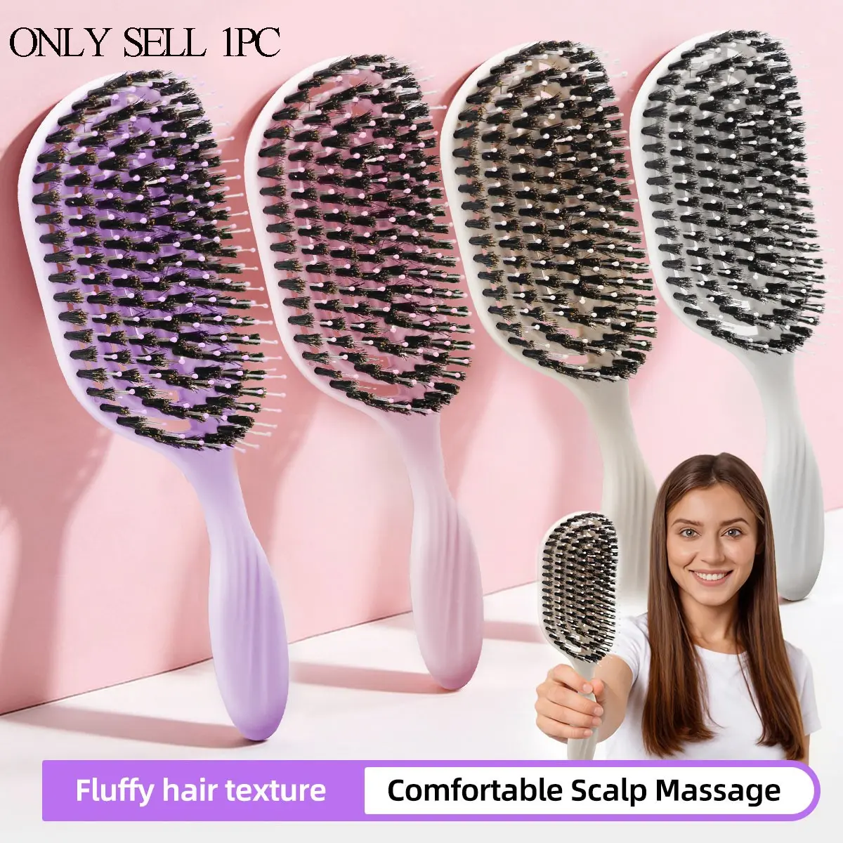1pc Salon Results Hair Brush, Detangling Hairbrush, Detangle Brush for Men and Women, for All Hair Types, Hair Detangling Comb, Detangler Comb, Hair Care Tool