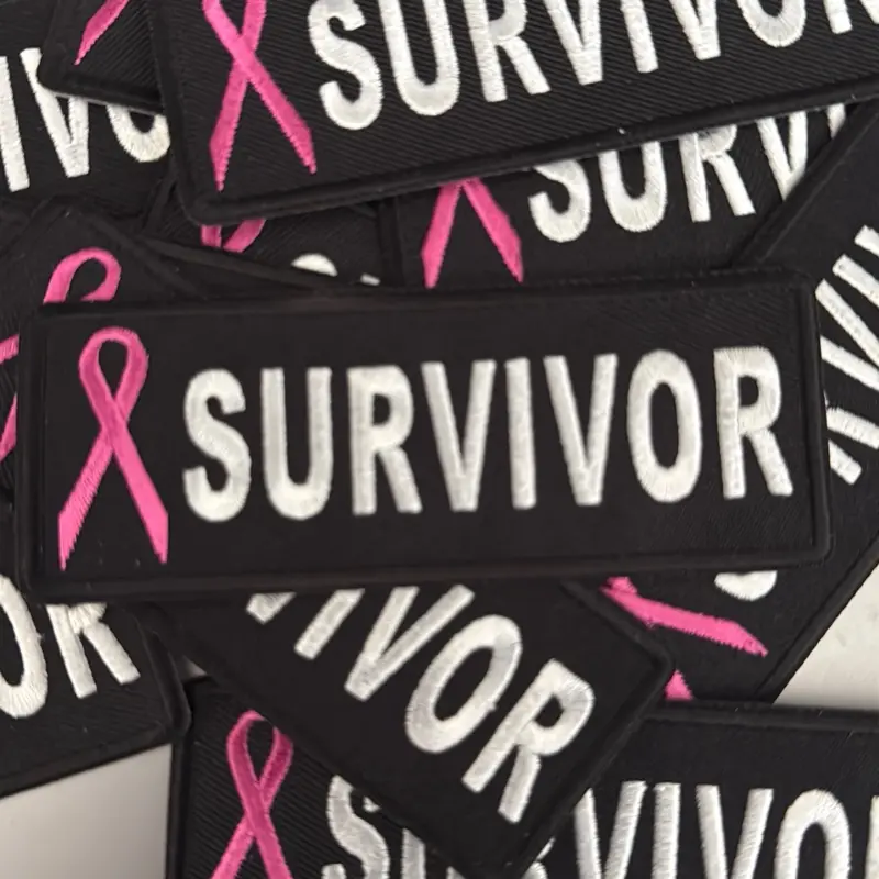 Cancer Survivor Inspiration Patch with Pink Ribbon Design for Support and Awareness - Embroidered Survivor Patch for Breast Cancer Awareness
