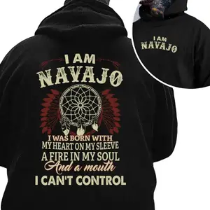 Custom Native American Tribe Hoodie, Personalized Tribal Pride Sweatshirt, Heritage Quote Design, Indigenous Spirit Graphic Pullover, Fashion Cotton, Full Colors, Full Sizes, For Men and Women Unisex Tops Womenswear