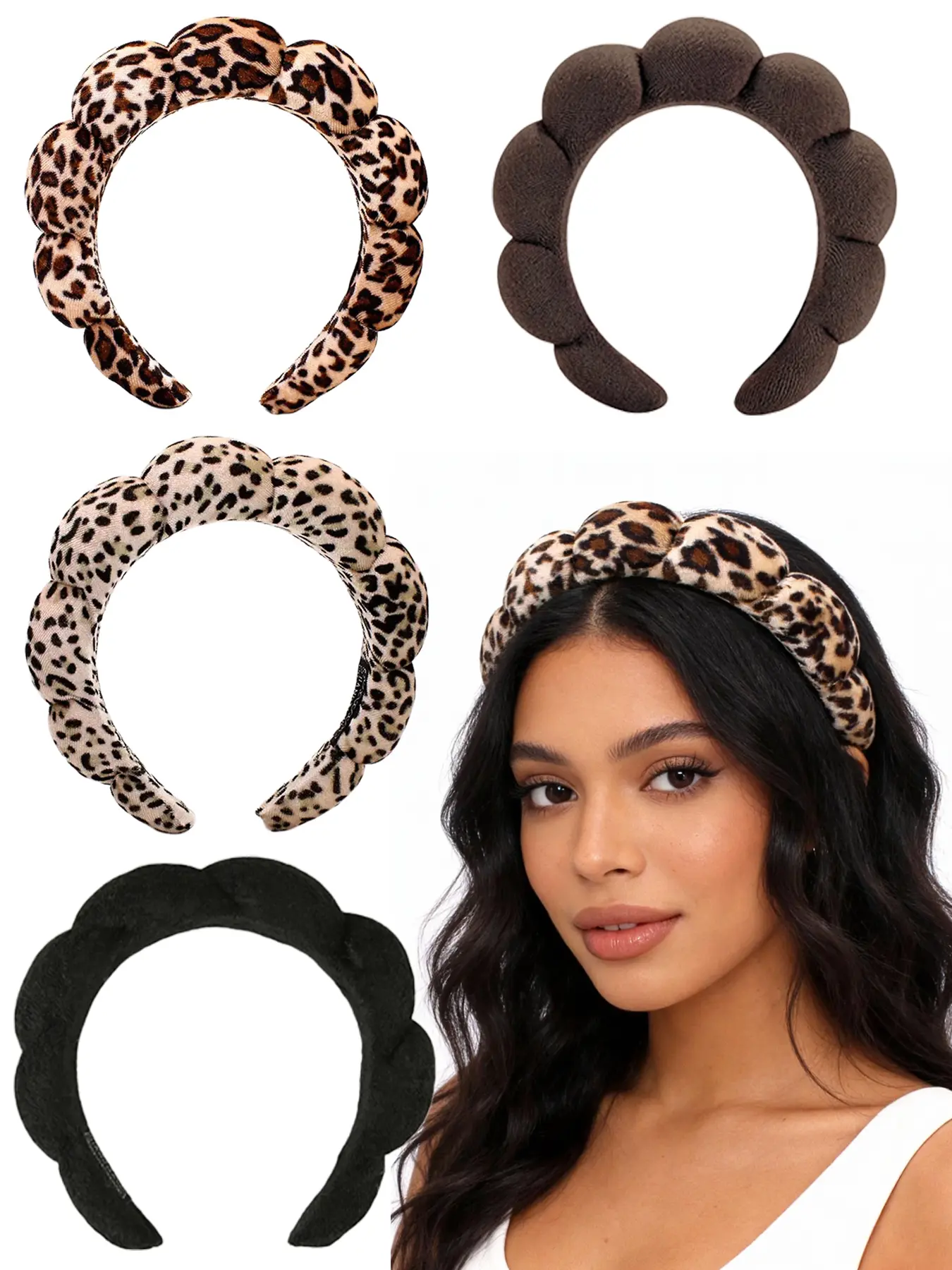 Women's Fashion Leopard Print Hairbands, Cute Cloud Shape, Simple & Adorable, Makeup, Bathing, Home Use, Casual Daily Accessories, Headbands For Everyday Use, Leopard Print Headbands For Women