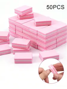 Two-sided Mini Nail Buffer Block Nail File - 50pcs Pack for Acrylic and Natural Nails Manicure Cutics