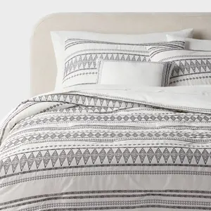 8pc Queen Woven Diamond Striped Comforter and Sheet Set - Threshold