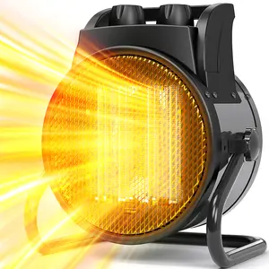 Space Heaters for Indoor Use, 1500W PTC Electric Heaters with Thermostat, Small Portable Heater with 90°Adjustable Angle, Fast Safety Heat, Overheat Protection, Small Heater for Indoor/Outdoor Use