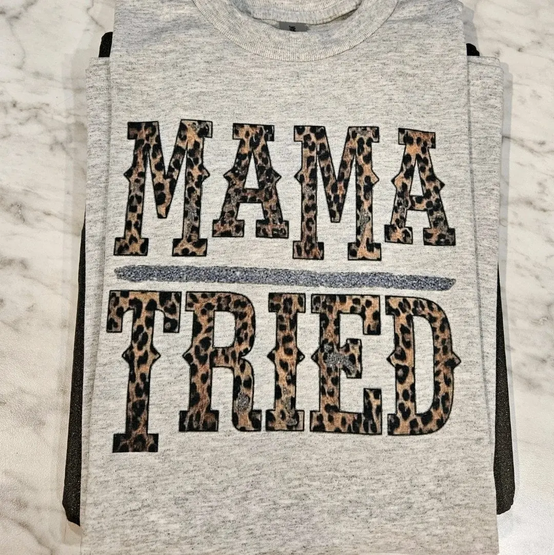 mama tried shirt cheetah print cute popular trending country western style tshirt