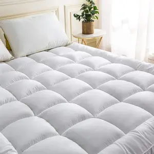4-Inch (10CM) Thick Quilted Cooling Mattress Topper Pad – Extra Soft Microfiber, Breathable & Hypoallergenic, Fits Twin/Full/Queen/King Beds